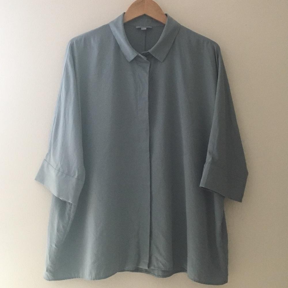 Oversized Light Blue Button-Up Shirt